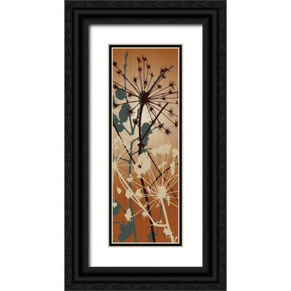 Stimson, Diane 7x14 Black Ornate Wood Framed with Double Matting Museum Art Print Titled - Grasses 3 Warm