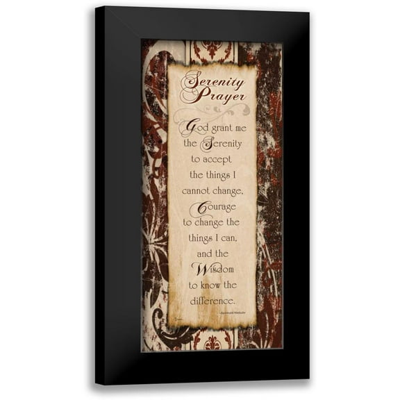 Stimson, Diane 8x14 Black Modern Framed Museum Art Print Titled - Serenity Prayer