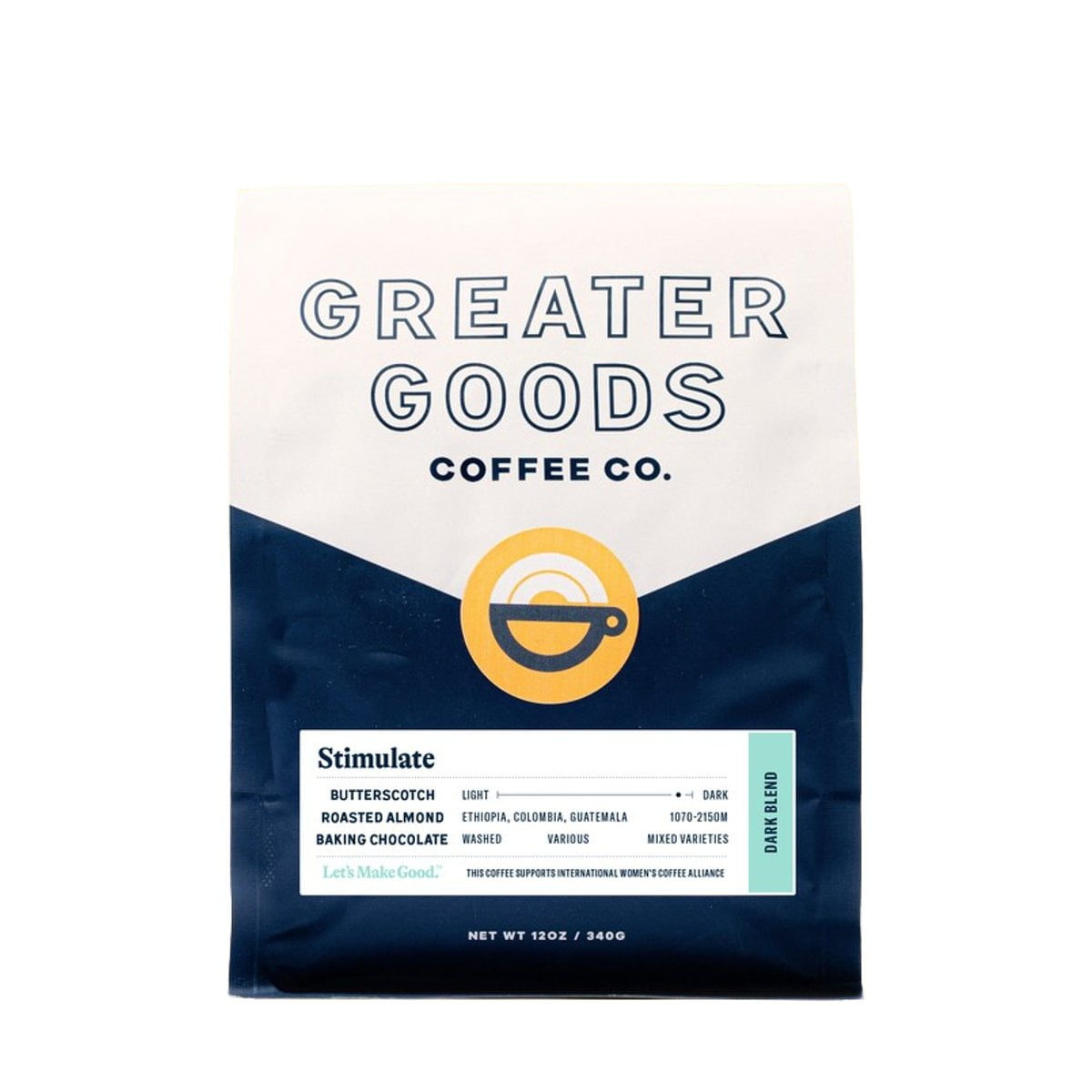 Stimulate - Dark Blend - Roasted by Greater Goods Coffee Co. - Whole Bean Coffee - 2 Pound Bag