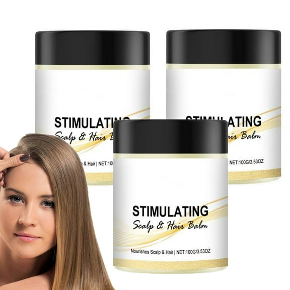 Stimulating Scalp And Hair Balm, Stimulating Scalp And Hair Cream,Scalp Stimulator Hair Nourishes Scalp & Hair, Shea Butter And Mango Butter Blend,3PCS