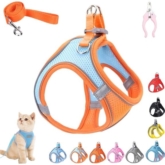 Stimulicat Cat Harness, Escape Proof No Choke No Pull Stimuli Cat Harness Design for Outdoor Cats, Soft Breathable Cat Leash Easy to Wear