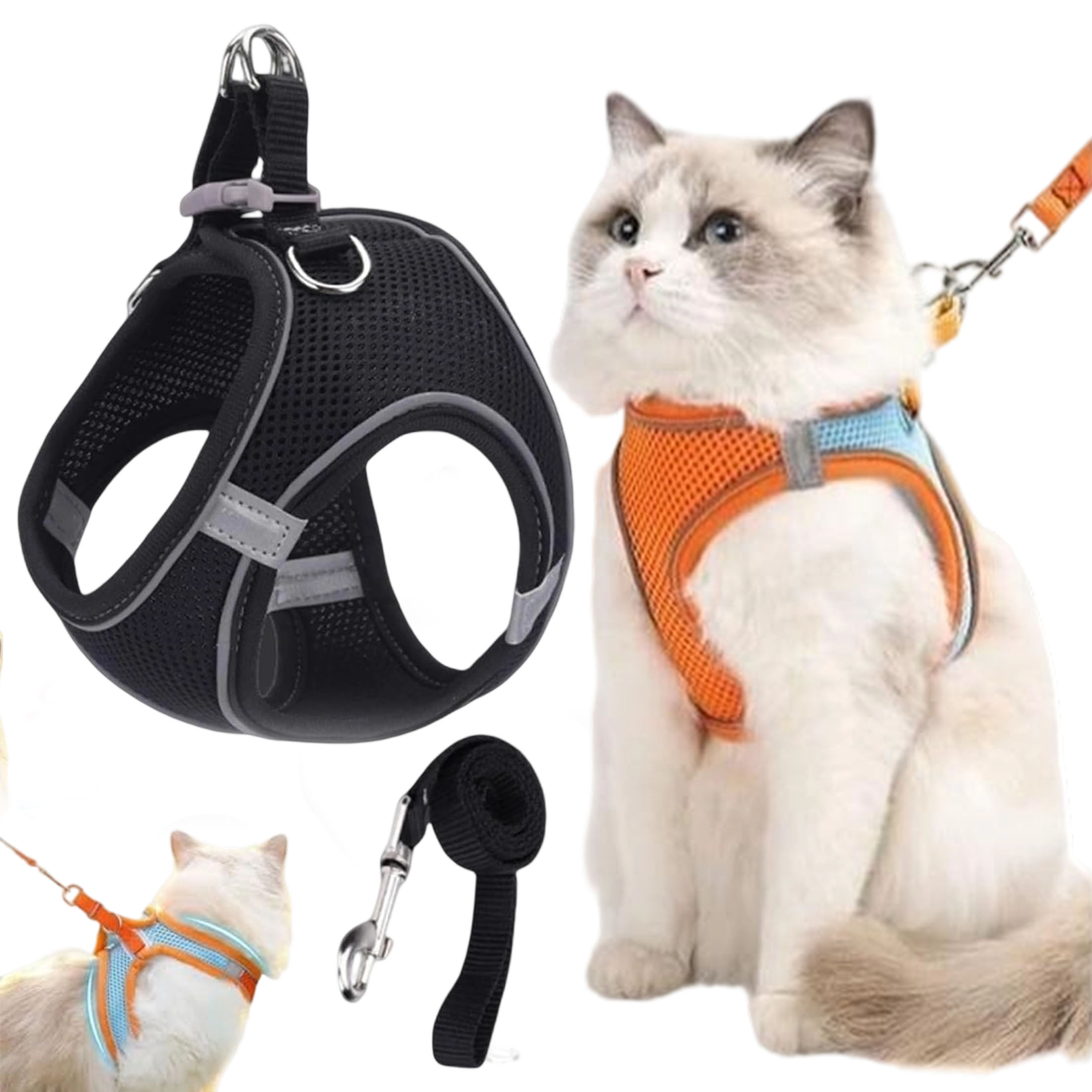 Stimulicat Cat Harness & Leash Set - Adjustable Soft Mesh Vest with ...