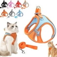 thumbnail image 1 of Stimulicat Cat Harness, StimuliCat Harness Design for Outdoor Cats, Adjustable Soft Mesh Vest Harness with Reflective Safety Strips (Orange2, XXS:Neck Circumference 11.02-12.60 in 4.41-6.61 lb), 1 of 8