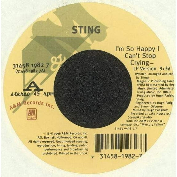 Sting - I'm So Happy I Can't Stop Crying - 7"