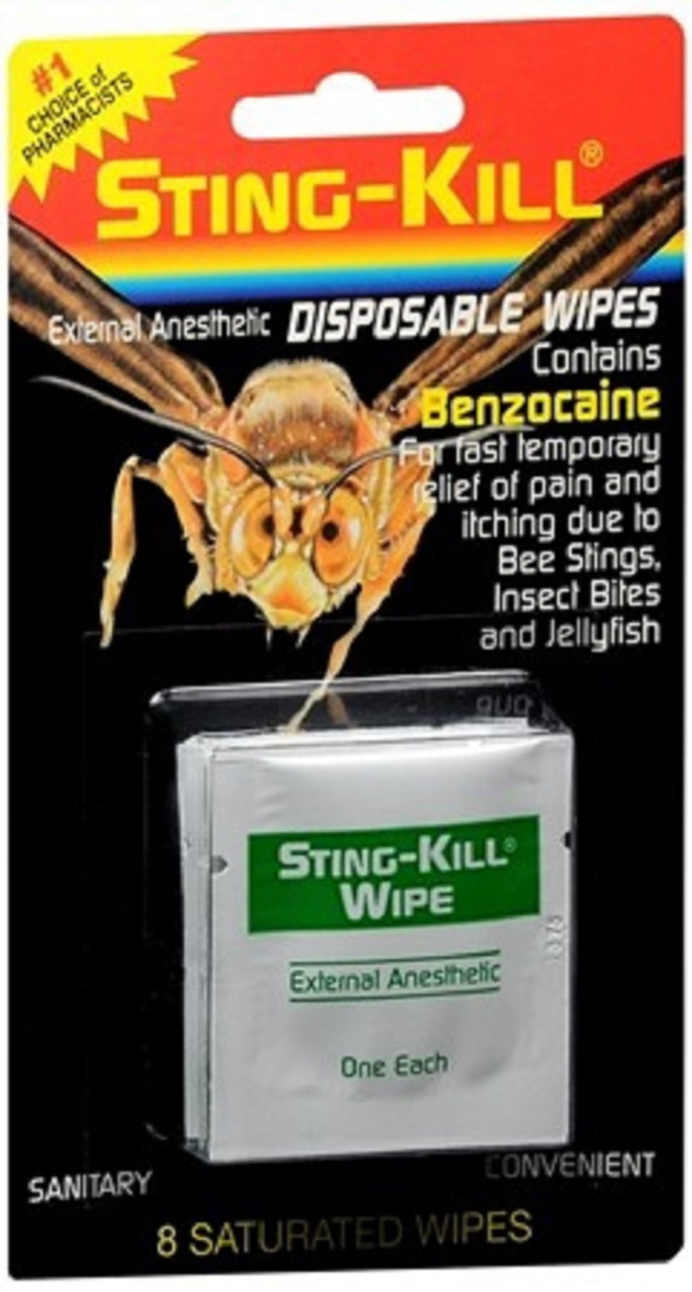 StingKill Sting and Bite Relief 8 per Box Wipe Box