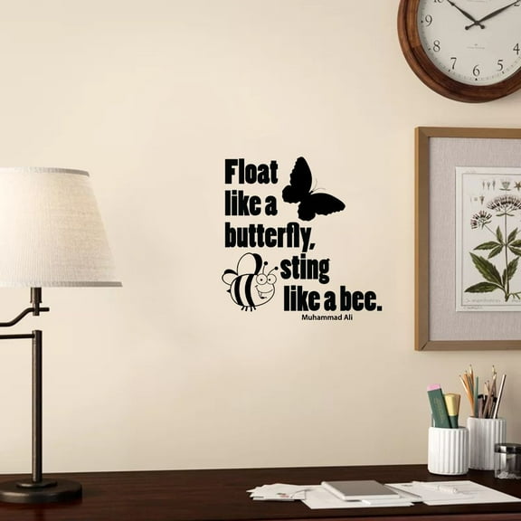 Sting Like A Bee - Muhammad Ali Quote Famous Life Motivation Quotes Inspiration Saying Wall Art Sticker Designs Vinyl Stickers For Home House Walls Rooms Windows Bedroom Decoration Size (40x40 inch)