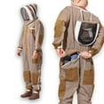 thumbnail image 1 of Sting Stopper Triple Layer Ventilated Bee Suit with Completely Updated Design with New Pockets, Boot Friendly Double Ring Zippers, Easy Open Veil for Men and Women, Olive Green, Large, 1 of 5