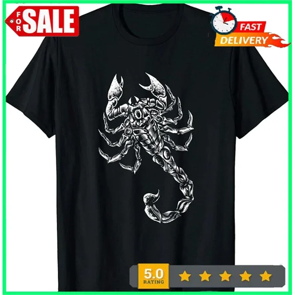 Sting White Scorpion Graphic T-Shirt S-5XL Birthday Gifts; For Men & Women