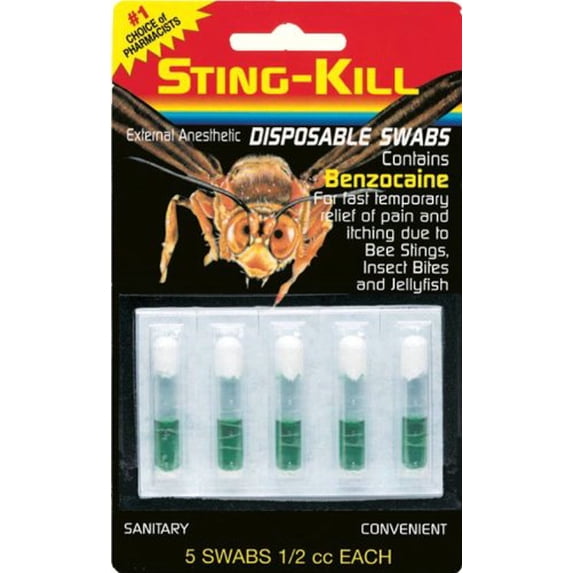 Sting-kill Anesthetic Disposable Swabs - 5 Count