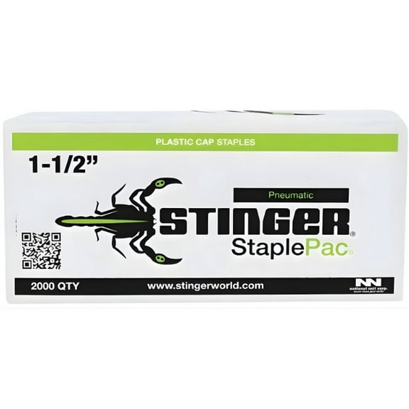 Stinger 18-Gauge 7/16 " x 1-1/2" StaplePac Caps & Staples (2000 Ct.)