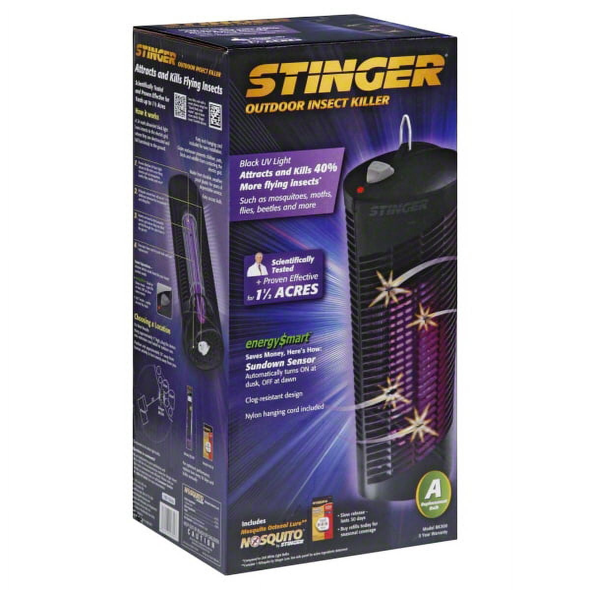 Stinger Outdoor Insect Killer Electric Zapper Model Tz15 - Covers 1