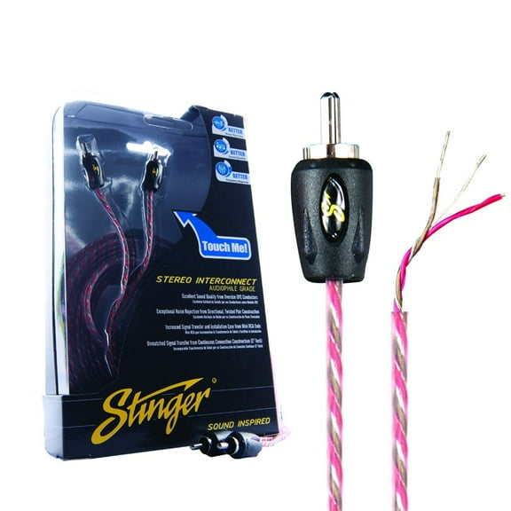 STINGER SI429 2-CHANNEL DIRECTIONAL TWISTED PAIR CAR RCA INTERCONNECT CABLE 9 FT