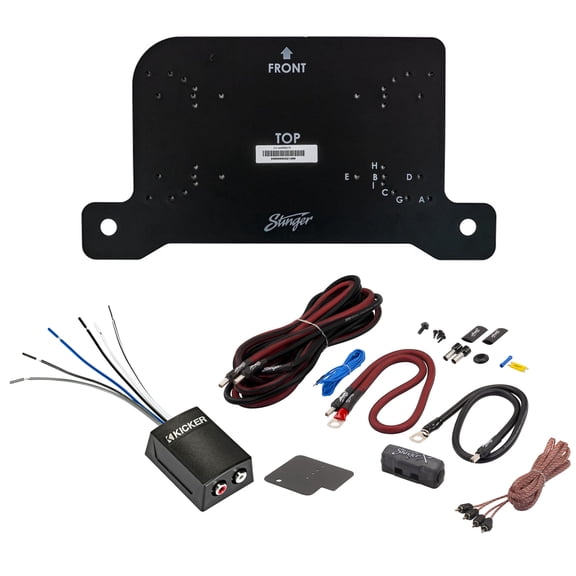 Stinger Amp Bracket with Wiring Kit & Line Out Converter for Wrangler JL/JT