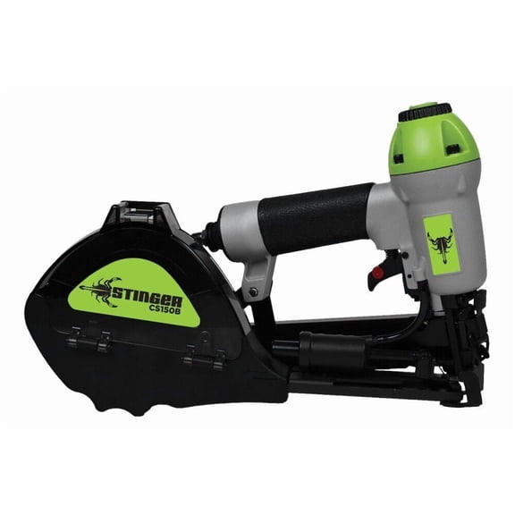Stinger CS150B Pneumatic Cap Stapler, 1" Caps, 5/8" to 1-1/2" Staples for Roofing Underlayment, Housewrap, and Insulation (136012)