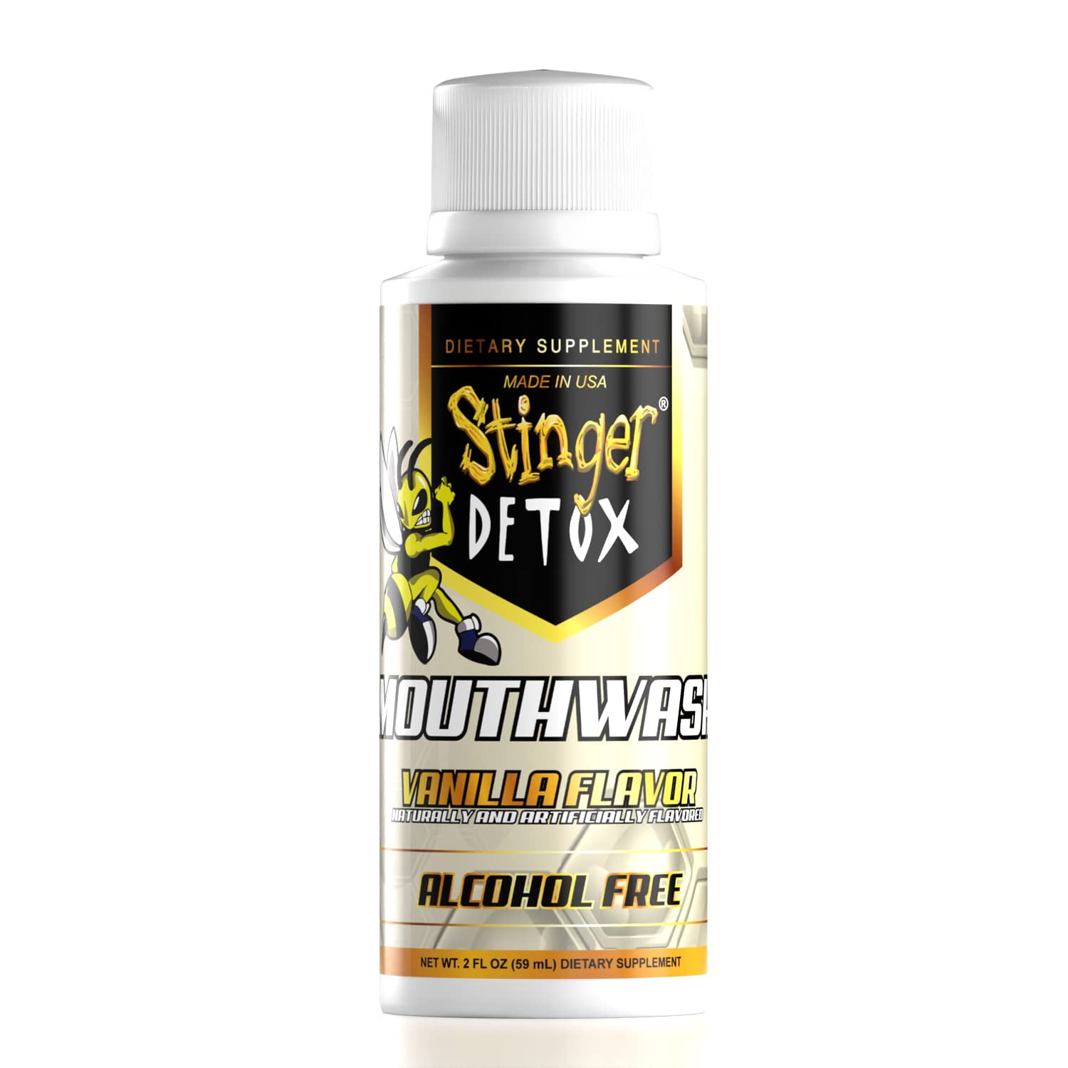 Stinger Detox Mouthwash Drink Vanilla Flavor 2 FL OZ Alcohol Free