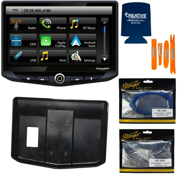 Stinger HEIGH10 UN1810 10" Touch Screen Multimedia Receiver Single-DIN Mounting with SE-HFDK Custom Install Bucket Kit