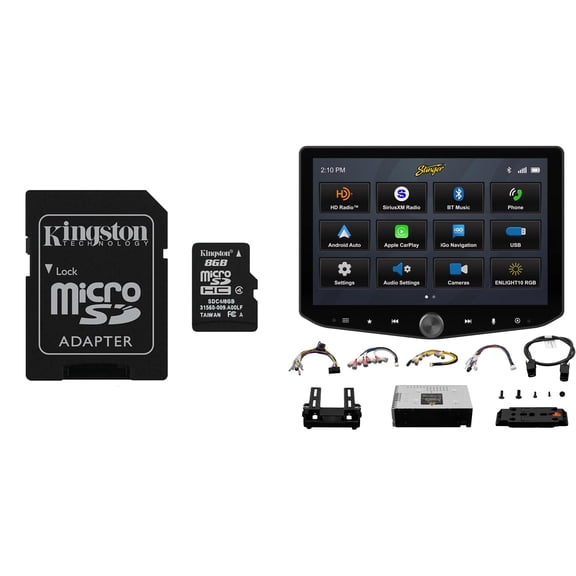 Stinger IX210 HORIZON10 10.1-inch FLOATING MULTIMEDIA INFOTAINMENT DISPLAY SYSTEM with SE-P24 iGO Navigation App SD Card for Horizon10