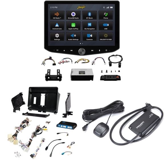 Stinger Ix210 Horizon10 10.1-Inch Floating Multimedia Infotainment Display System With Sr-Tun14hx Toyota Tundra Installation Kit For Horizon10 Multimedia Head Unit And Sxv300v1 Sat Radio Tuner