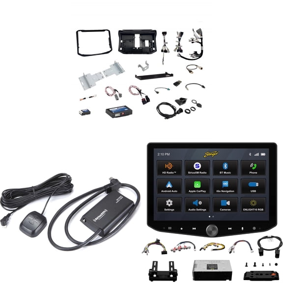 Stinger Ix210 Horizon10 10.1-Inch Floating Multimedia Infotainment Display System With Srk-Jk11hx Wrangler Jk Horizon10 Integration & Installation Kit And Sxv300v1 Sat Radio Tuner