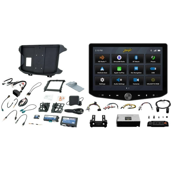 Stinger Ix210 Horizon10 10.1-Inch Floating Multimedia Infotainment Display System With Srk-Jw18hx Wrangler Jl/Gladiator Jt Horizon10 Integration & Installation Kit