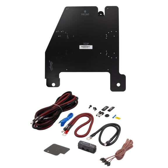 Stinger JKUAMPBRKTP Passenger Side Under Seat Amplifier Bracket with STXKJW8 Underseat Amplifier 8-Gauge Wiring Kit Compatible with Wrangler JKU Unlimited (4-Door) Models 2011-2018