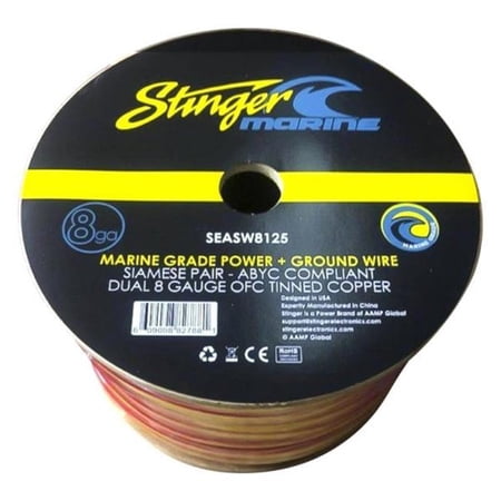 Stinger SEASW8125 8 AWG 125 ft. Marine Grade Siamese Power Ground Wire