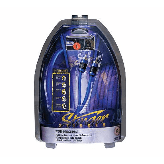 Stinger SHI2112 Premium 12 Foot Hpm1 Series Audio Rca Interconnect (12 Feet)
