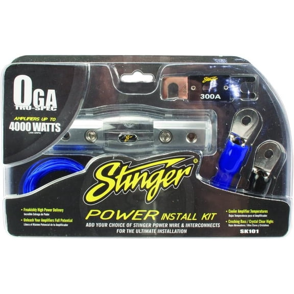 Stinger SK101 4000-Watt 1/0-Gauge Car Audio Amplifier Accessory Kit