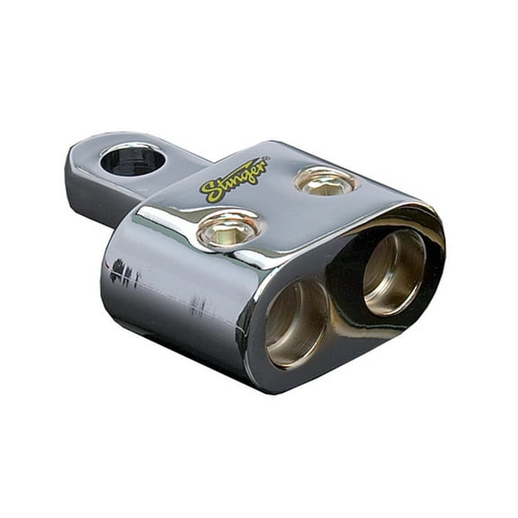 Stinger SPT5201 PRO Classic Dual 1/0 Gauge Inputs to 5/16" Ring Shock-Krome Terminal