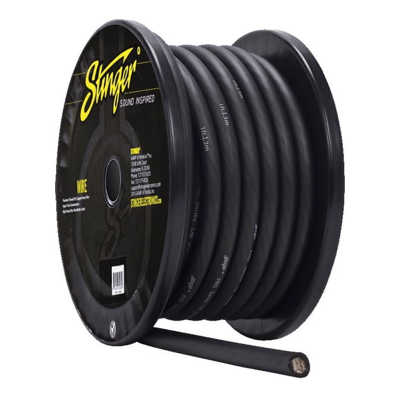 Stinger SPW10TB - 1/0GA PRO POWER WIRE: MATTE BLACK - 50 ft.