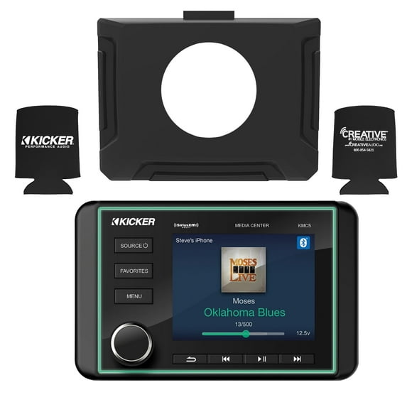 Stinger SPXRZRDASH 2014-2018 (19 CLASSIC) POLARIS RZR UNIVERSAL 3" GAUGE DASH KIT and KICKER 46KMC5 Waterproof Radio