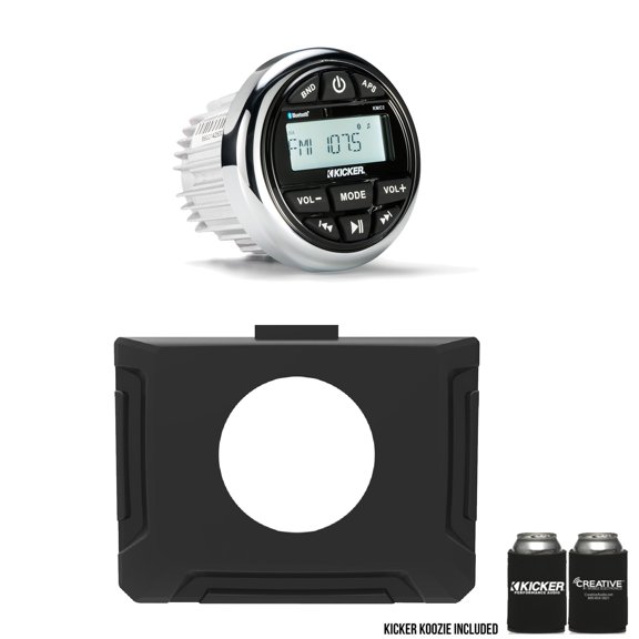 Stinger SPXRZRDASH 2014-2018 (19 CLASSIC) POLARIS RZR UNIVERSAL 3" GAUGE DASH KIT and KICKER KMC2 Waterproof Radio