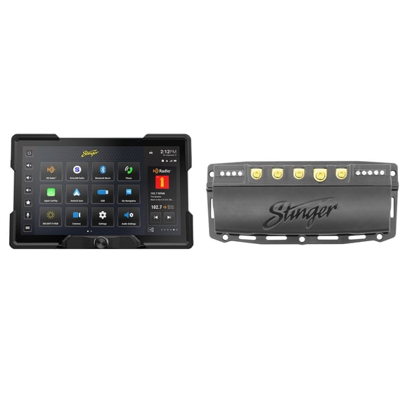 Stinger SRX-JK11128 HORIZON12 12" Multimedia Infotainment Display With Integration & Installation Kit Compatible with Wrangler JK with Stinger SPXSH440 100 Amp Solid State Switch Hub