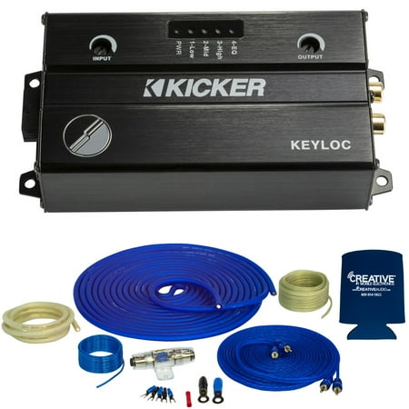 Stinger SS1200XS 4GA Copper 1200W Complete Amplifier Wiring Kit, Kicker 47KEYLOC2 Smart 2-Channel Line Output Converter