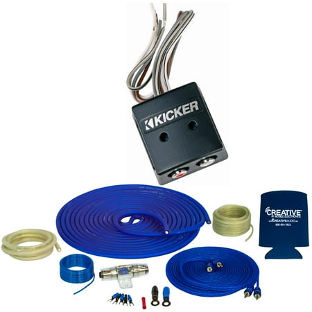 Stinger SS1200XS 4GA Copper 1200W Complete Amplifier Wiring Kit with Kicker 46KISLOC 2-Channel Line Output Converter