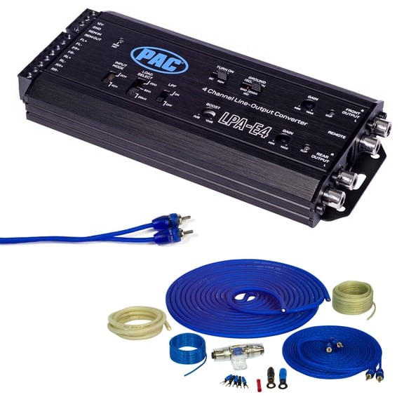Stinger SS1200XS 4GA Wiring Kit, LOCPRO LPA-E.4, Remote Bass Control, SSRCB17