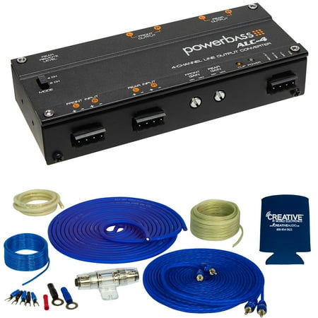 Stinger SS600XS 8GA 600W Amplifier Wiring Kit, Powerbass ALC-4 Line Output Converter & Stinger SSRCB17 17' RCA Cable