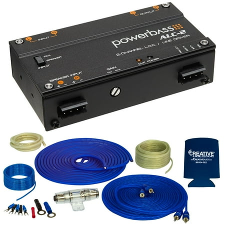 Stinger SS600XS 8GA Copper 600W Amplifier Wiring Kit with Powerbass ALC-2 2-Channel Line Output Converter/Line Driver