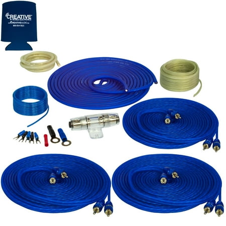 Stinger SS600XS 8GA Copper 600W Complete Amplifier Wiring Kit with (2) Stinger SSRCB17 17 Foot RCA