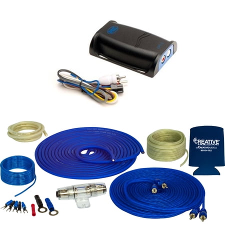 Stinger SS600XS 8GA Copper 600W Complete Amplifier Wiring Kit with PAC LP7-2 Line Out Convertor With Remote Turn On