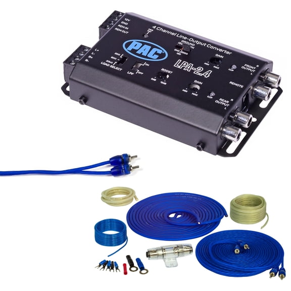 Stinger SS600XS Wiring Kit+LPA-2.4 LOCPRO Converter+SSRCB17 17' RCA
