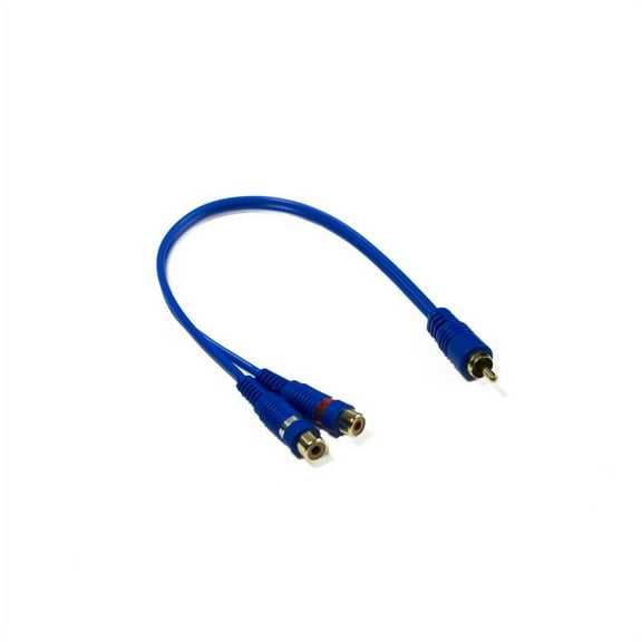 Stinger SSIBY2F 2 Female to 1 Male Y Interconnect Cable, Blue