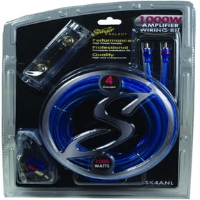 Stinger SSK4ANL 4-Gauge CCA Amplifier Wiring Kit 1000W Complete Car Audio Installation Kit with Power, Ground, RCA & Accessories