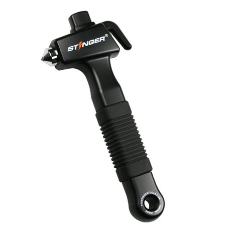 Stinger Super Duty Car Emergency Escape & Rescue Tool, Hardened Carbon Steel Hammer, Spring Loaded Window Breaker Punch, Razor Sharp Seatbelt Cutter, Auto Disaster Life-Saving (Black)