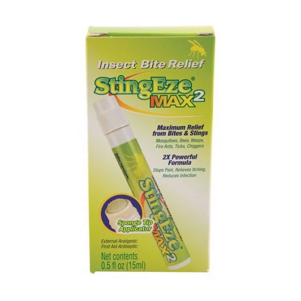 Stingeze Max2 Insect Bite Relief, 2X Powerful Formula 0.5 Oz