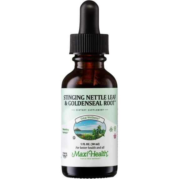 Maxi Health Stinging Nettle & Goldenseal – Herbal Supplement with Organic Ingredients – Immune & Urinary Tract Support – 1 fl oz Liquid