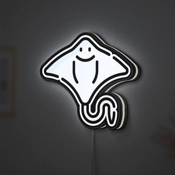 Stingray 3D Novelty Light Box for Living Rooms, Coastal Decor, Ideal for Marine Enthusiasts (Height 12 inch, 30cm)