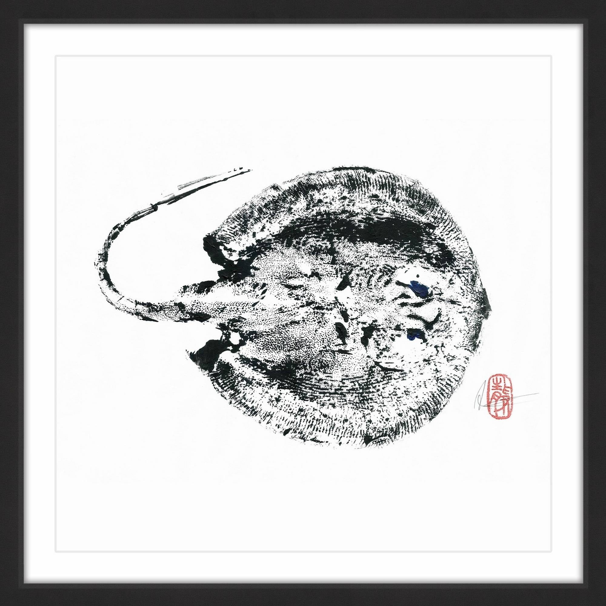Stingray Black Framed Painting Print