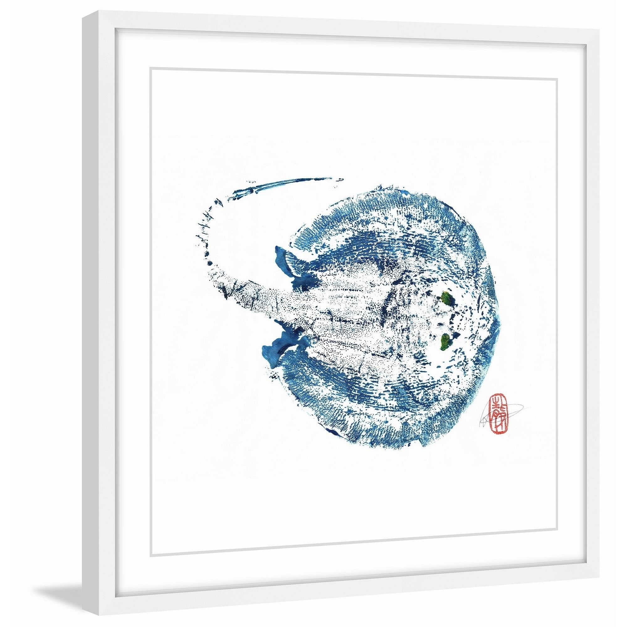 Stingray Blue Framed Painting Print