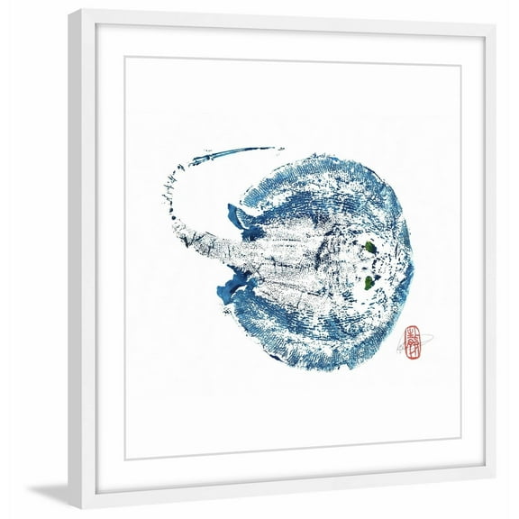 Stingray Blue Framed Painting Print